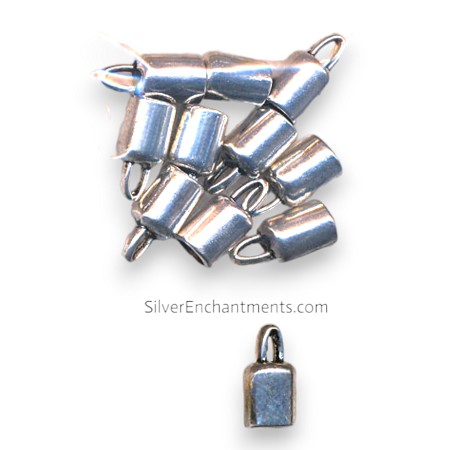 Silver Plain Jewelry End Caps with 4.5mm Opening 