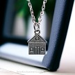 Silver Double Sided House Necklace 