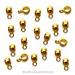 20 Small Bright Gold Plain Bails with 3mm Opening 