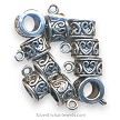 10 Silver Scroll Heart Big Hole Jewelry Bails 