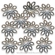 20mm Large Silver Flower Bead Caps 