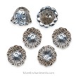 Silver Fancy Dome Jewelry End Caps with 10mm Bottom Opening 