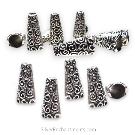 Silver Fancy Jewelry Cones with Swirl 
