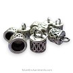 Silver Bali Style Braided Jewlelry Endcaps with 7mm Opening 