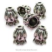 Silver Double Decker Jewlery End Caps with 6.5mm Bottom Opening 