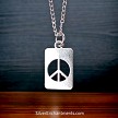 Silver Peace Sign Necklace 