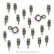 20 Silver Big Hole Clover Bails Ribbed with 4mm Hole 