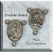 10 Pewter Sacred Heart Rosary Connectors Double-Sided 