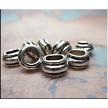 10 Silver Pewter Tire Rondelle Large Hole Beads 7x12mm 