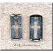 10 Silver Pewter Shield Cross Charms 23x12mm 