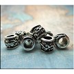 10 Silver Pewter Tribal Large Hole Beads 10mm 