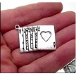 10 Silver Pewter Gambling Card Charms Royal Flush 32x24mm 