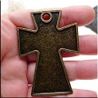 5 Bronze Pewter Large Cross Pendants 64x46mm 