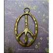 Wholesale Large Antique Bronze Pewter Oval Peace Symbols, Large 