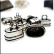 10 Silver Pewter Oval End Caps 13x15mm 