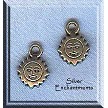 20 Silver Pewter Small Sun Charms 12x9mm 
