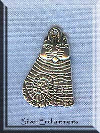 Cat Charms 20x13mm Antique Silver Bulk (10) 