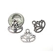 15 Silver Pewter Lotus Charms 15x16mm 