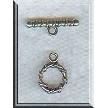 Wholesale Silver Round Toggle Clasps with Wrapped Accents 