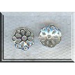 20 Bright Silver Pierced 12mm Bead Caps 