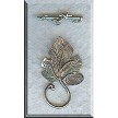 6 Silver Pewter Leaf Toggle Clasps 