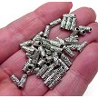 50 Silver Pewter Bali Style Tube Beads 3x8mm 
