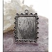 10 Silver Pewter Inlay Frame Charms Bezel Pendants 32x24mm 