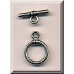 Bulk Pewter Round Simple Wrap Detail Toggle Clasps 15mm 