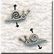 20 Silver Pewter Small 3D Snail Beads 