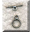 Wholesale Pewter Small Round Twist Toggle Clasps 9mm 