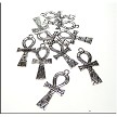 Fancy Ankh Pendants Antique Silver 41x19mm Bulk (10) 