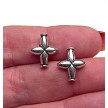 10 Pewter Star Cross Beads 14x12mm 