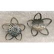 6 Tibetan Silver Large Flower Beadcaps 
