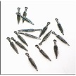 Wholesale Silver Double Sided Feather Pendants 