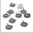 Antique Silver Pewter Compass Pendants (10) 