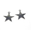 Antique Silver Pewter Pentagram Star Charms 10 pieces 