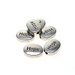 Oval Silver Hope Beads with 2mm Hole 