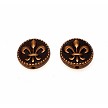 Antique Copper Fleur-de-lis Beads 16mm with 1.5mm Hole New Orleans Lily Beads Wholesale Bulk (10) 