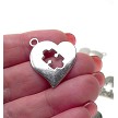 Silver Autism Awareness Heart Necklace 