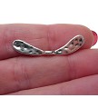 10 Large Hammered-look Silver Angel Wing Beads 