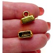 Wholesale Gold Rectangular Oval Plain Low Profile End Caps 