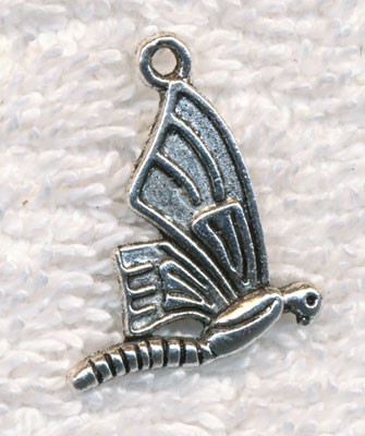 10 Silver Butterfly Pendants 