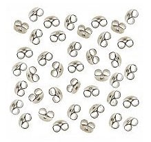 50 Silver Earring Nuts Post Earring Backs 