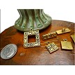 Square Geometric Toggle Clasps with Matching Charms Antique Gold Wholesale Bulk (10) 