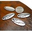 Tibetan Silver Faithfulness Message Charm Antique Silver Engraved Charm 