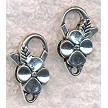 Flower Lobster Clasp with Antique Silver Finish 25x12mm 