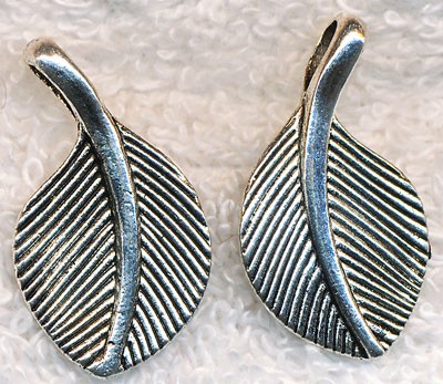 Tibetan Silver Leaf Pendants - Both Sides Shown 