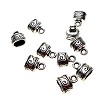 Silver Oval Jewelry End Caps, Braiding End Caps 