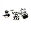 Silver Oval Jewelry End Caps, Braiding End Caps 