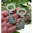 Large Key with Verdigris Patina 